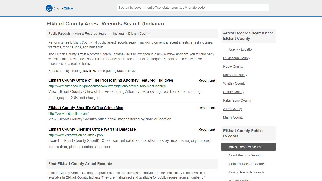 Arrest Records Search - Elkhart County, IN (Arrests ...